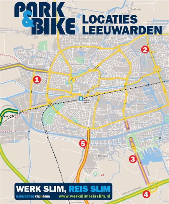 Figuur 1 Park+Bike locaties Leeuwarden